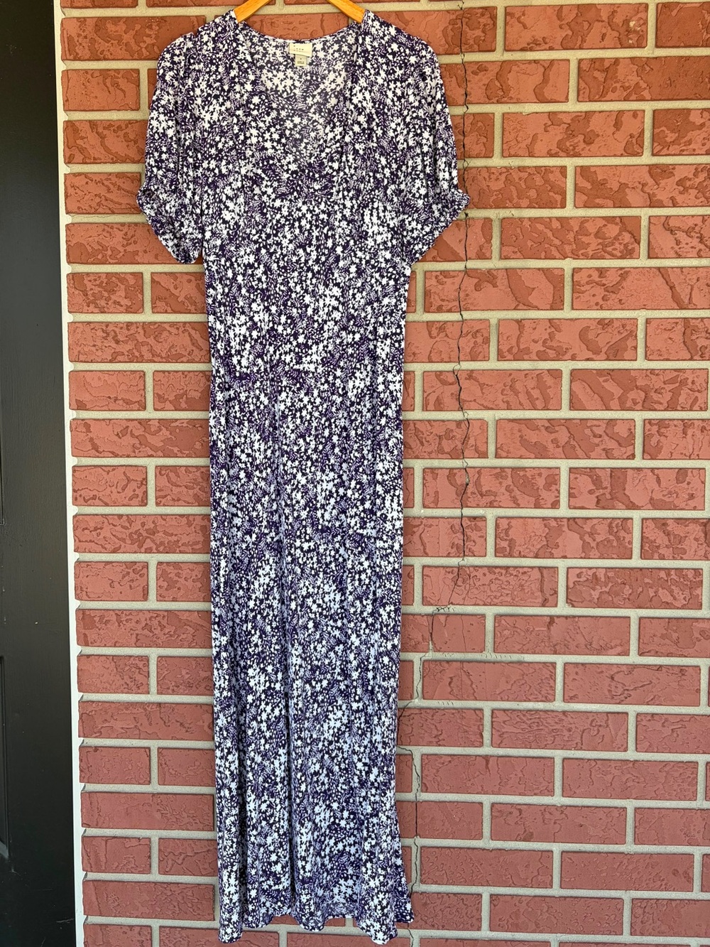 a new day Navy and White Floral V-Neck Maxi Dress